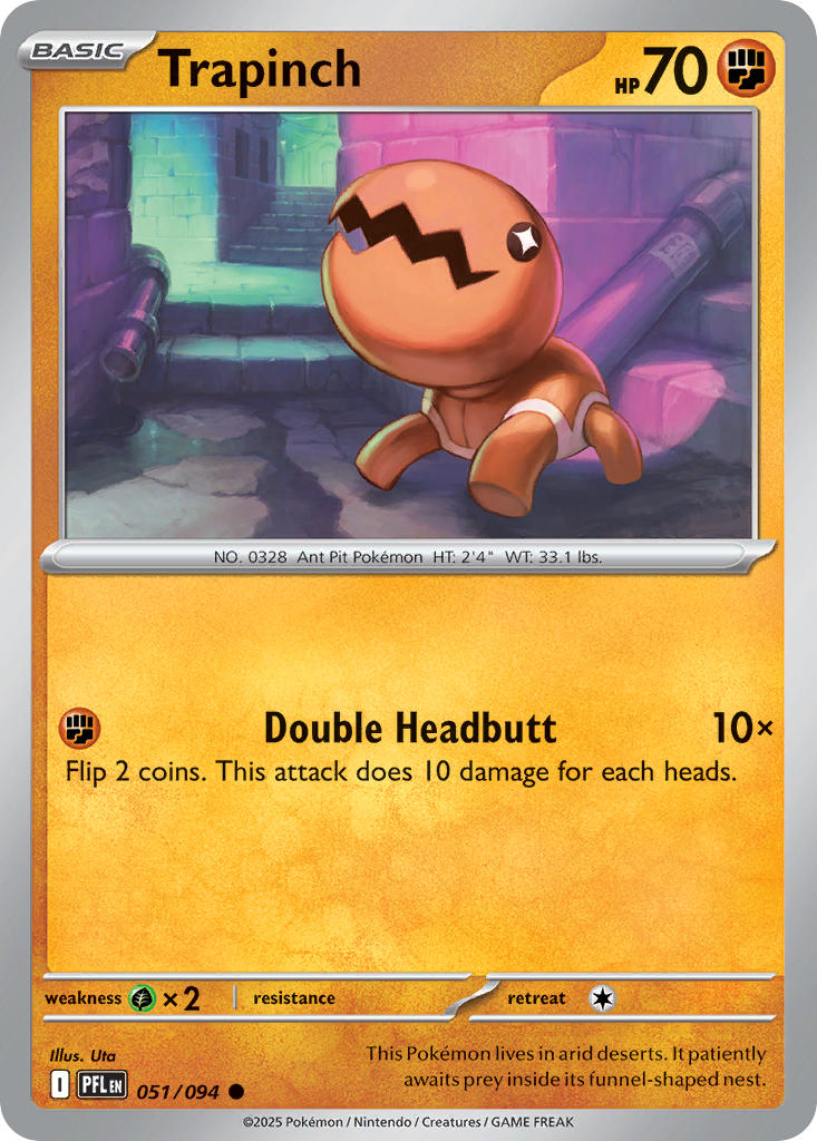 Trapinch 051/094 - POKEMON MEGA EVOLUTION: PHANTASMAL FLAMES - Pokemon Single Card