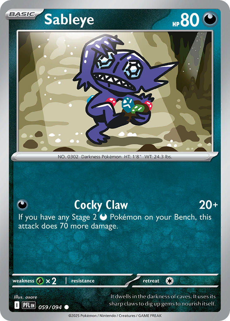 Sableye 059/094 - POKEMON MEGA EVOLUTION: PHANTASMAL FLAMES
