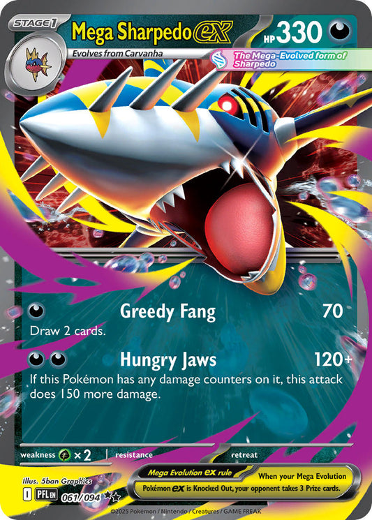 Mega Sharpedo ex 061/094 - POKEMON MEGA EVOLUTION: PHANTASMAL FLAMES