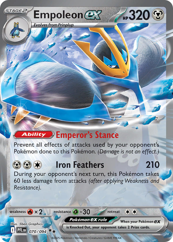 Empoleon ex 070/094 - POKEMON MEGA EVOLUTION: PHANTASMAL FLAMES - Pokemon Single Card