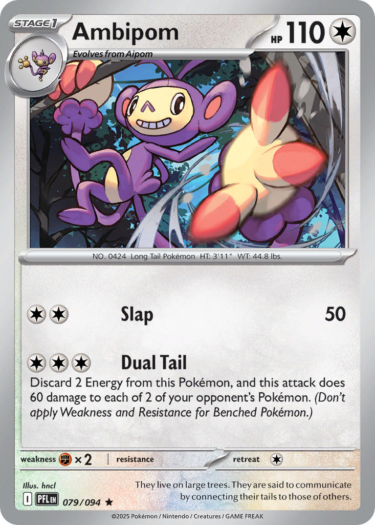 Ambipom 079/094 - POKEMON MEGA EVOLUTION: PHANTASMAL FLAMES - Pokemon Single Card