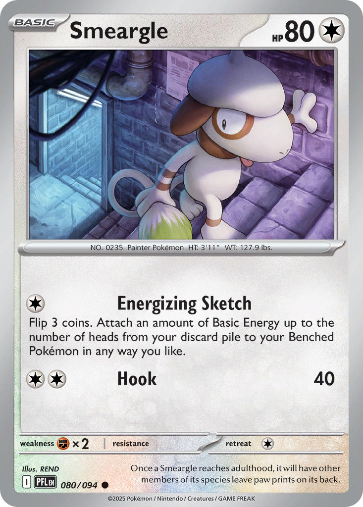 Smeargle 080/094 - POKEMON MEGA EVOLUTION: PHANTASMAL FLAMES - Pokemon Single Card