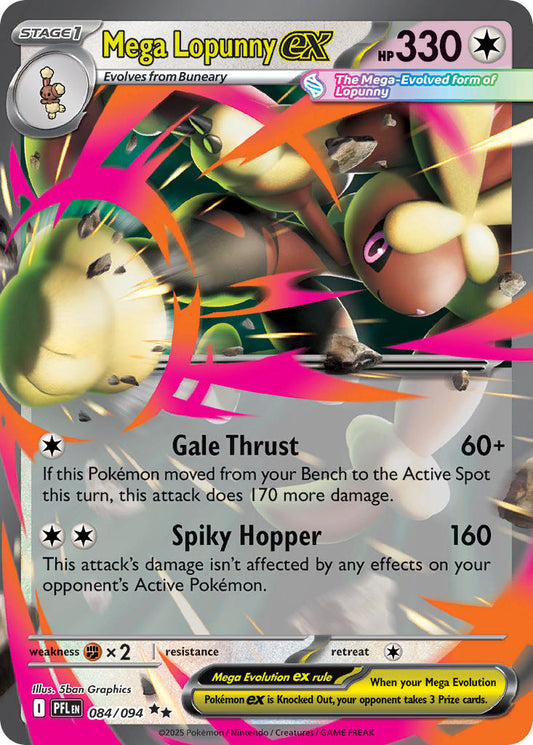 Mega Lopunny ex 084/094 - POKEMON MEGA EVOLUTION: PHANTASMAL FLAMES