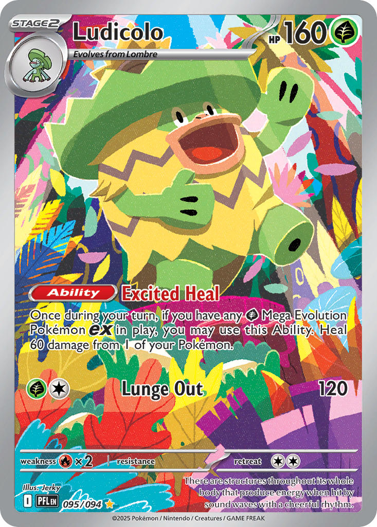 Ludicolo 095/094 - POKEMON MEGA EVOLUTION: PHANTASMAL FLAMES - Pokemon Single Card