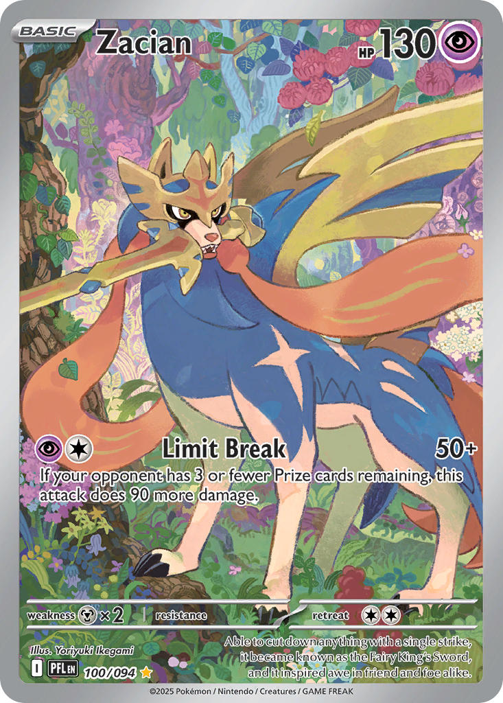 Zacian 100/094 - POKEMON MEGA EVOLUTION: PHANTASMAL FLAMES - Pokemon Single Card