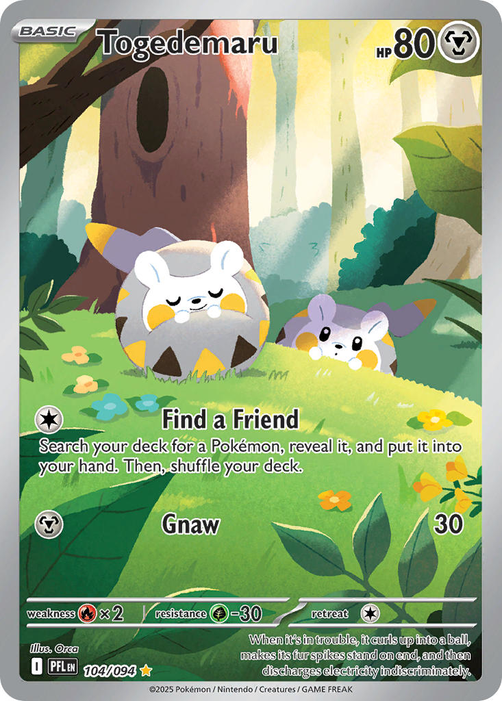 Togedemaru 104/094 - POKEMON MEGA EVOLUTION: PHANTASMAL FLAMES - Pokemon Single Card
