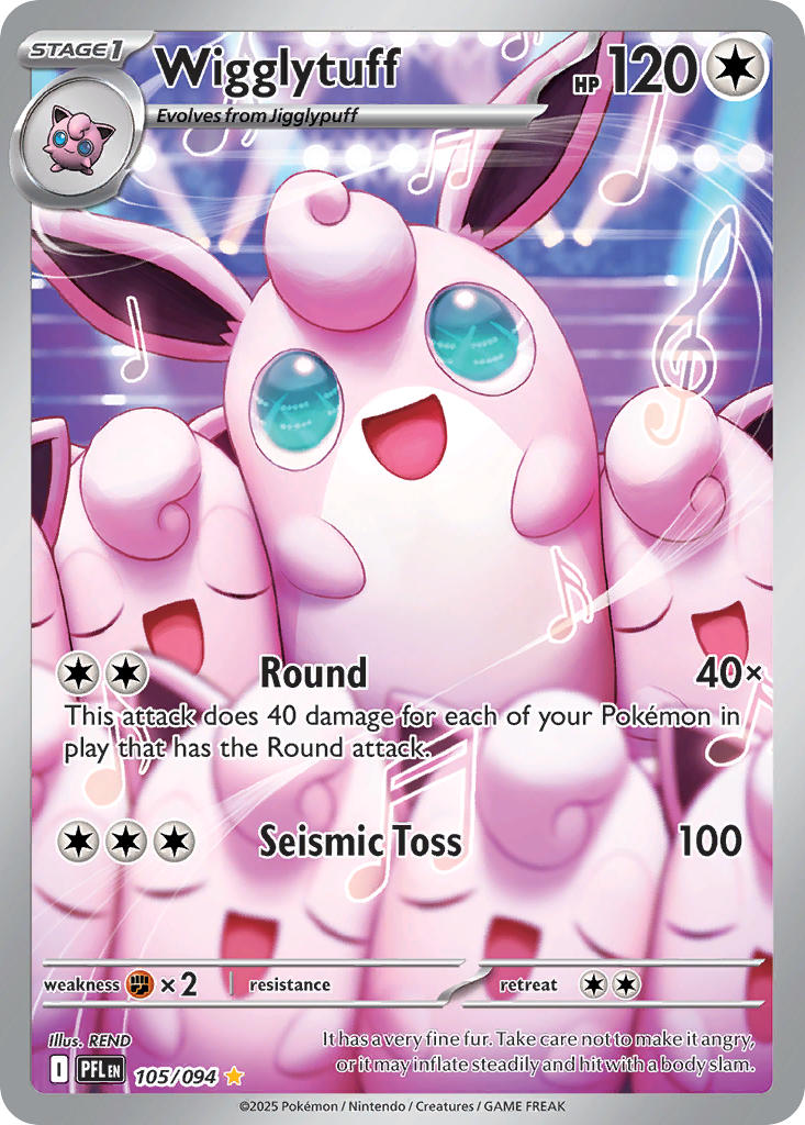 Wigglytuff 105/094 - POKEMON MEGA EVOLUTION: PHANTASMAL FLAMES - Pokemon Single Card