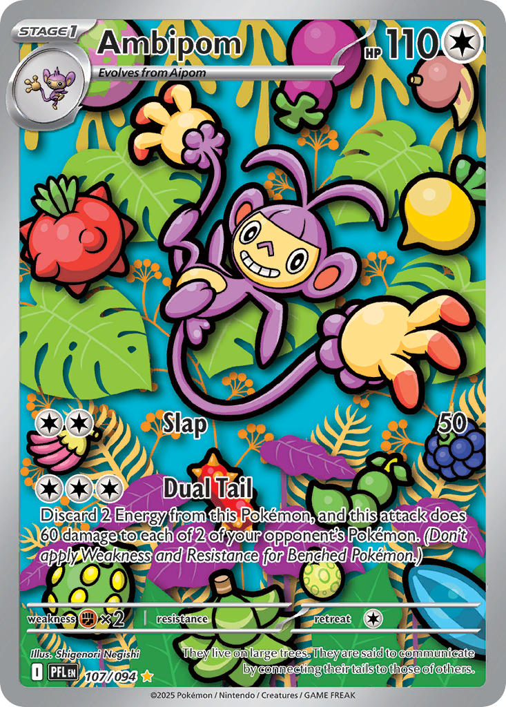 Ambipom 107/094 - POKEMON MEGA EVOLUTION: PHANTASMAL FLAMES - Pokemon Single Card