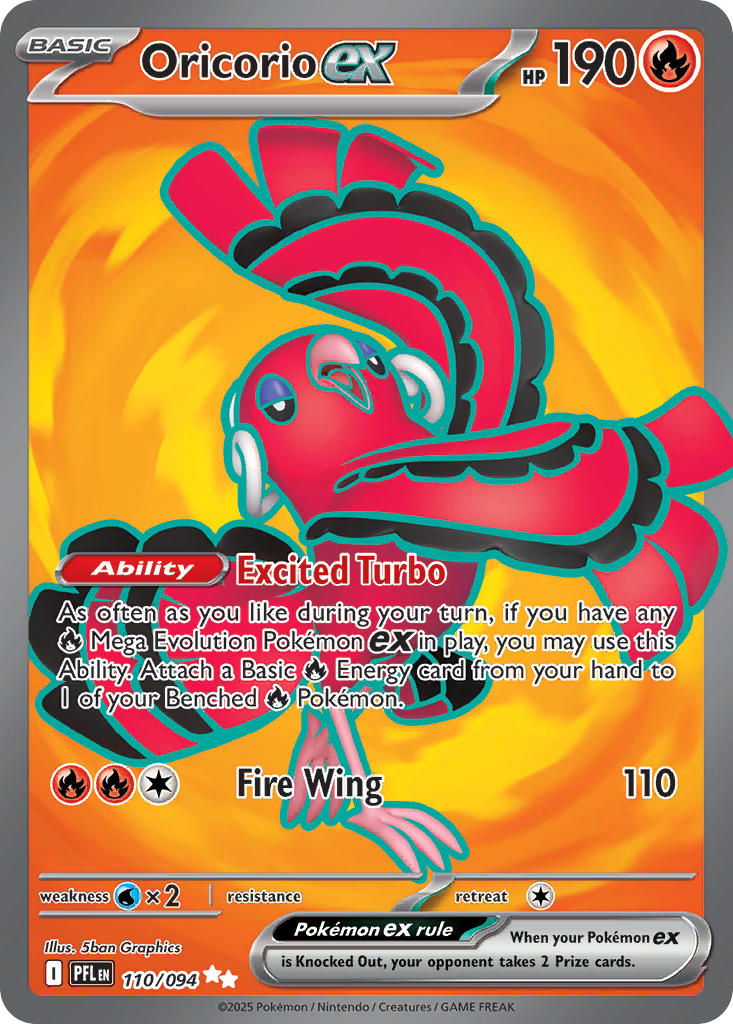 Oricorio ex 110/094 - POKEMON MEGA EVOLUTION: PHANTASMAL FLAMES - Pokemon Single Card