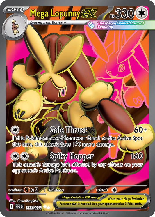 Mega Lopunny ex 115/094 - POKEMON MEGA EVOLUTION: PHANTASMAL FLAMES - Pokemon Single Card