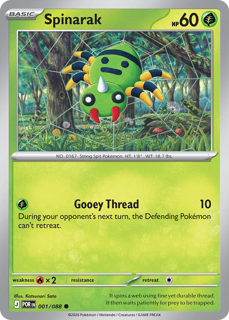 Spinarak 001/088 - POKEMON MEGA EVOLUTION: PERFECT ORDER - Pokemon Single Card