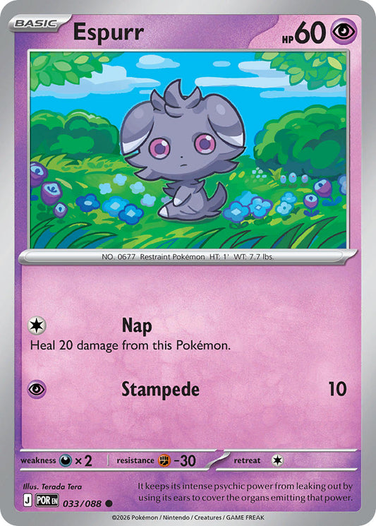 Espurr 033/088 - POKEMON MEGA EVOLUTION: PERFECT ORDER - Pokemon Single Card