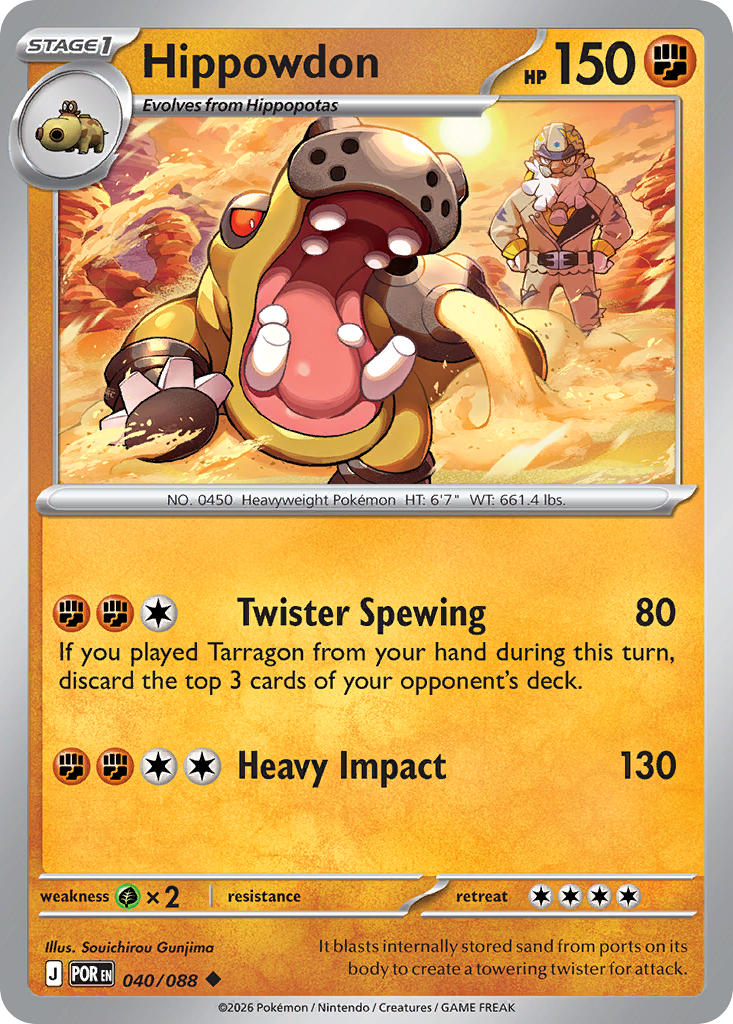 Hippowdon 040/088 - POKEMON MEGA EVOLUTION: PERFECT ORDER - Pokemon Single Card
