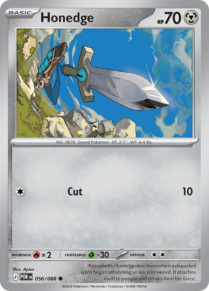 Honedge 056/088 - POKEMON MEGA EVOLUTION: PERFECT ORDER - Pokemon Single Card