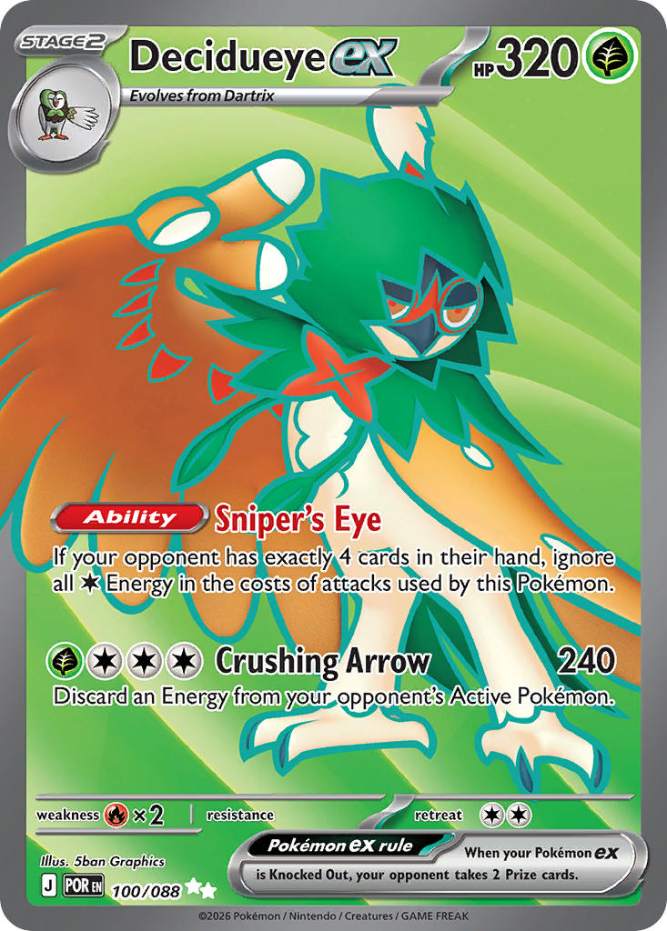 Decidueye ex 100/088 - POKEMON MEGA EVOLUTION: PERFECT ORDER - Pokemon Single Card