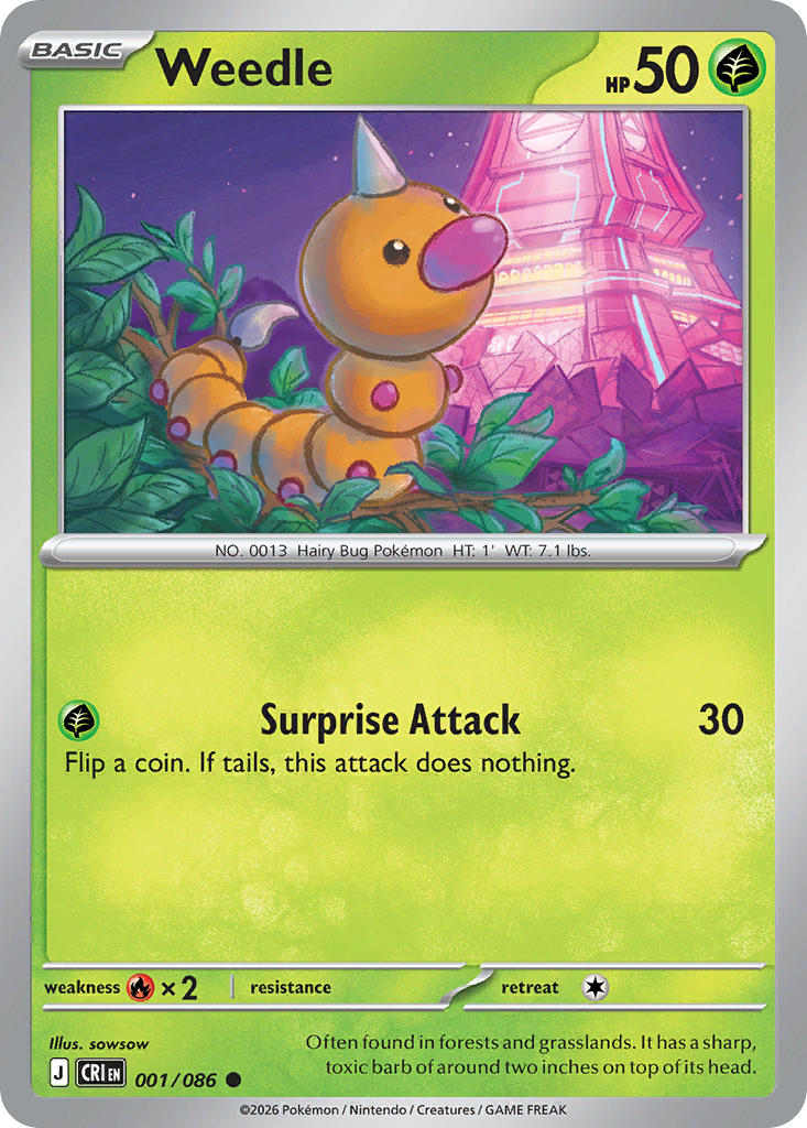 Weedle 001/086 - POKEMON MEGA EVOLUTION: CHAOS RISING