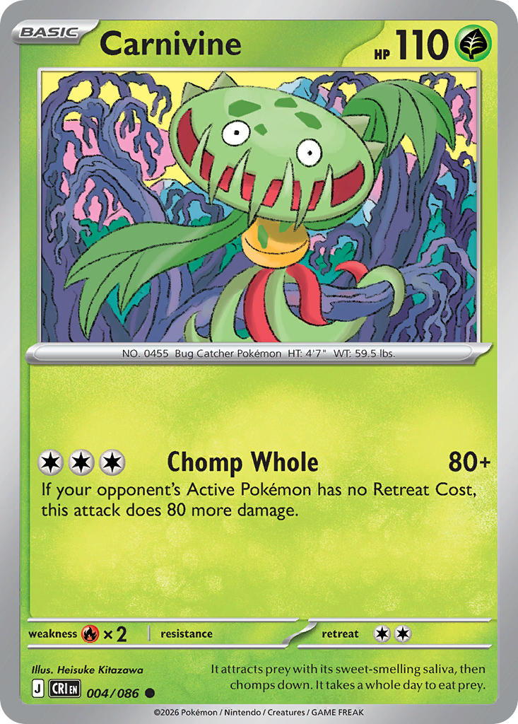 Carnivine 004/086 - POKEMON MEGA EVOLUTION: CHAOS RISING