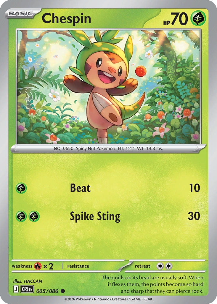Chespin 005/086 - POKEMON MEGA EVOLUTION: CHAOS RISING
