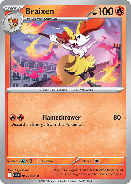 Braixen 012/086 - POKEMON MEGA EVOLUTION: CHAOS RISING