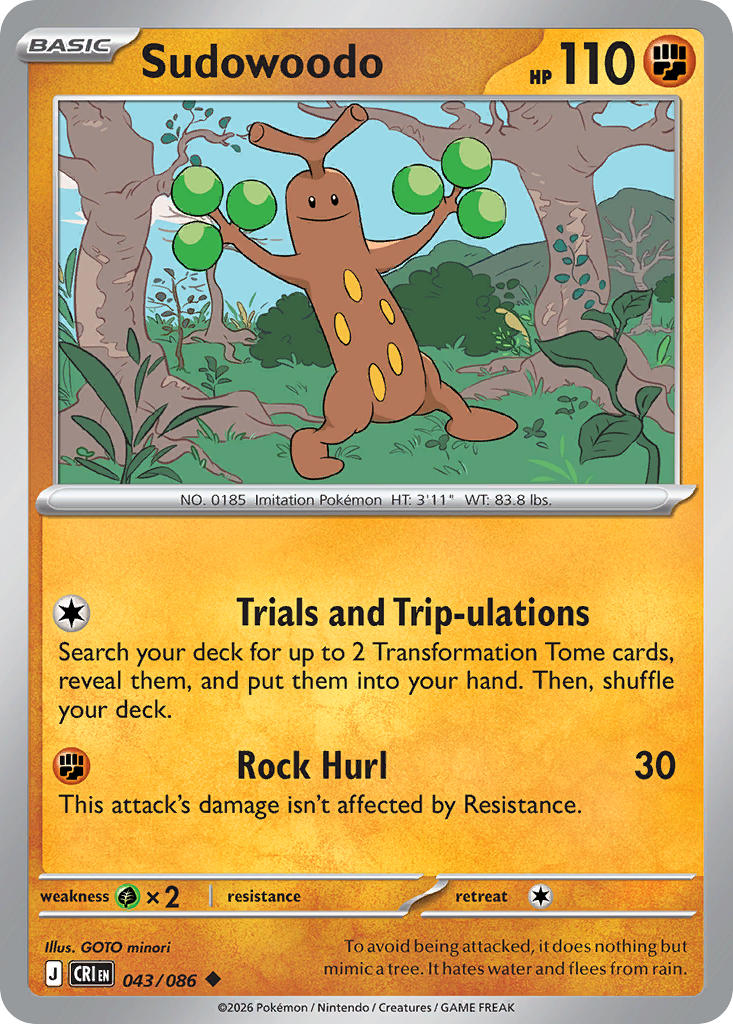 Sudowoodo 043/086 - POKEMON MEGA EVOLUTION: CHAOS RISING