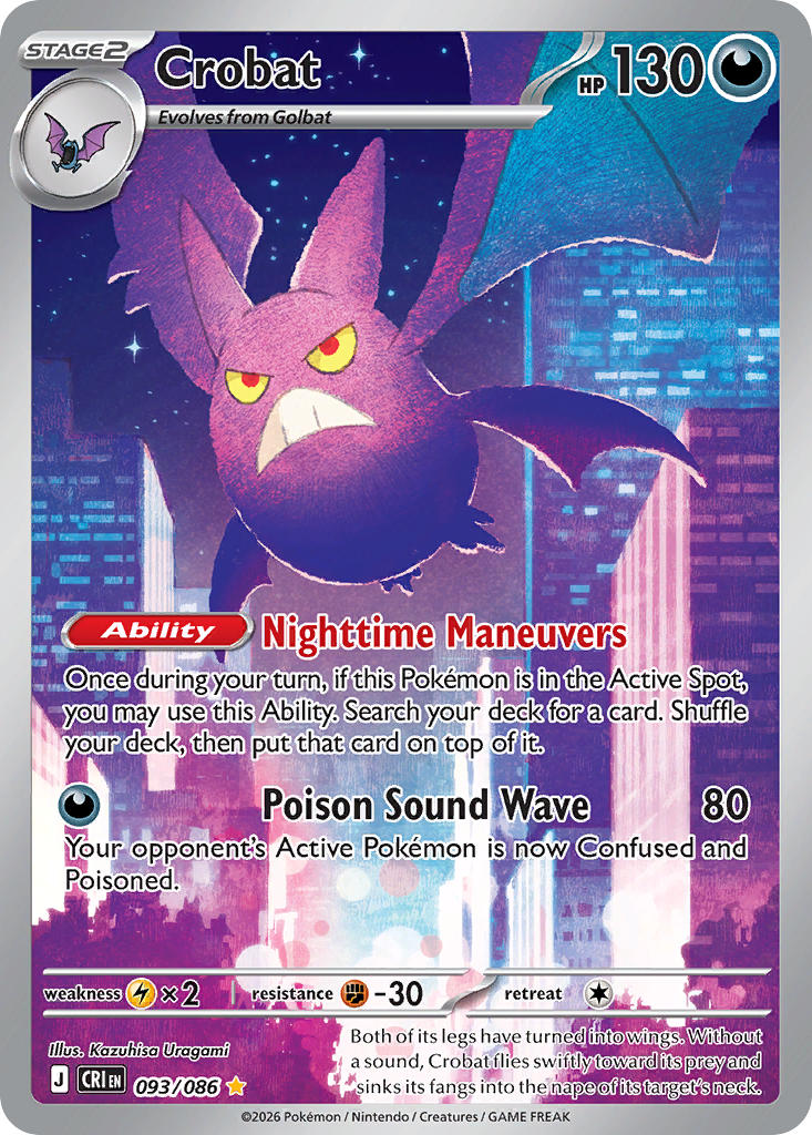 Crobat 093/086 - POKEMON MEGA EVOLUTION: CHAOS RISING - Pokemon Single Card