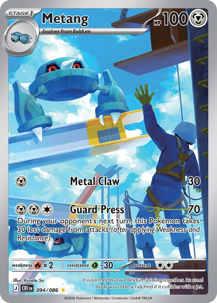Metang 094/086 - POKEMON MEGA EVOLUTION: CHAOS RISING - Pokemon Single Card