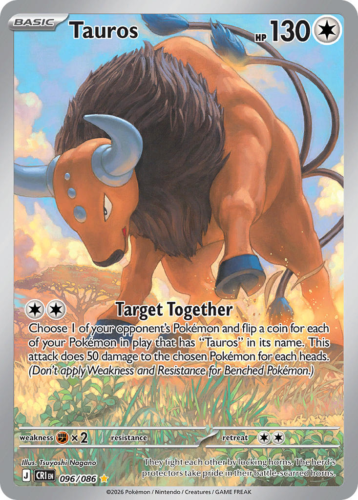 Tauros 096/086 - POKEMON MEGA EVOLUTION: CHAOS RISING - Pokemon Single Card