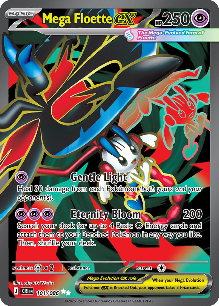Mega Floette ex 101/086 - POKEMON MEGA EVOLUTION: CHAOS RISING - Pokemon Single Card