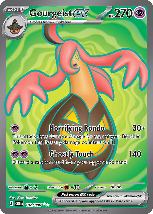 Gourgeist ex 102/086 - POKEMON MEGA EVOLUTION: CHAOS RISING - Pokemon Single Card