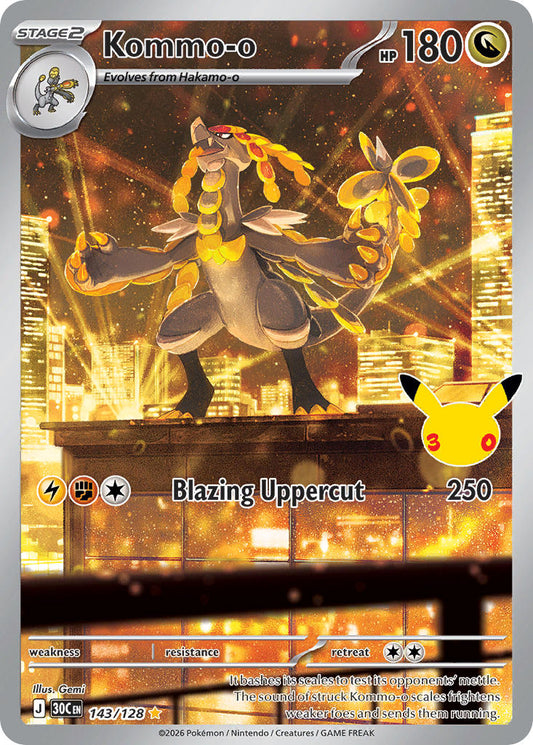 Kommo-o 143/128 - POKEMON: 30TH CELEBRATION - Pokemon Single Card