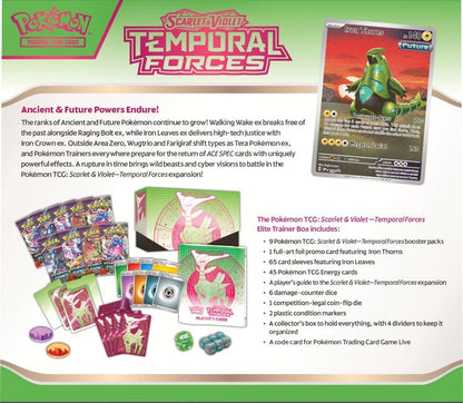 Pokemon Scarlet & Violet 5: Temporal Forces Elite Trainer Box - Iron Leaves