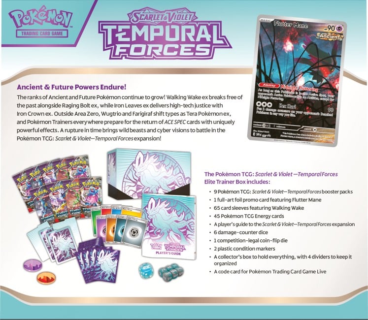 Pokemon Scarlet & Violet 5: Temporal Forces Elite Trainer Box - BOTH VARIANTS