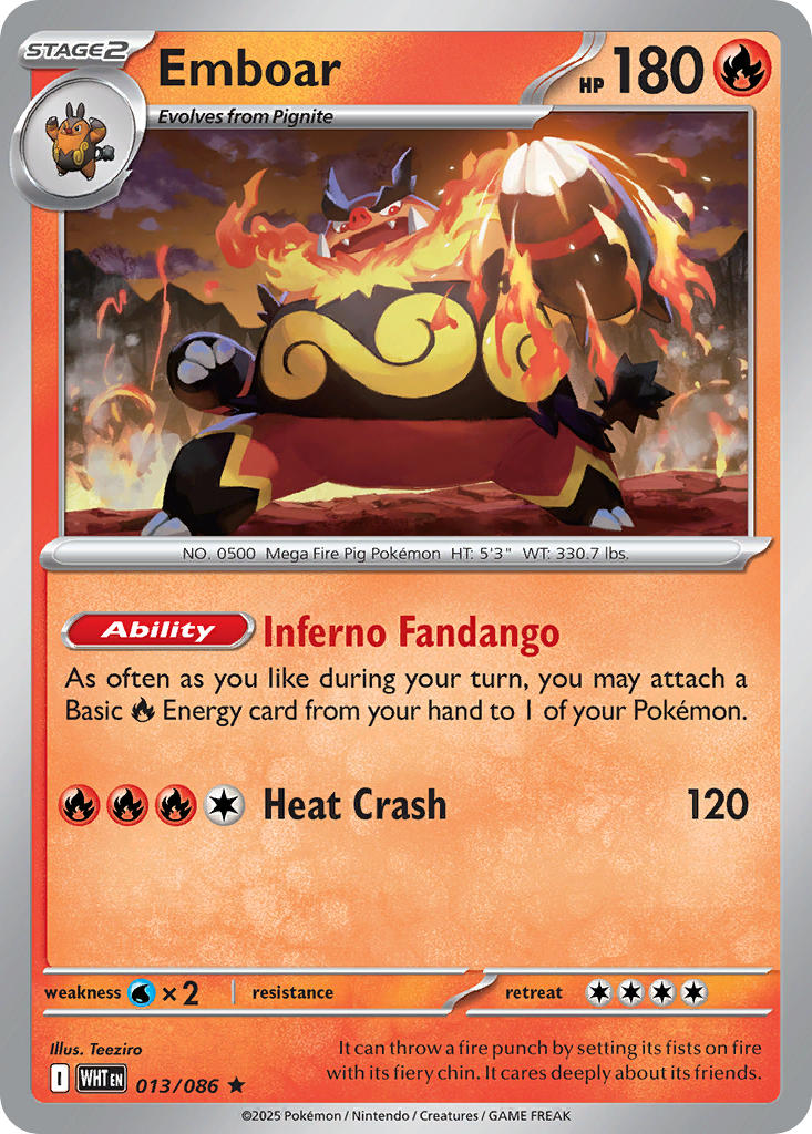 Emboar 013/086 - POKEMON SCARLET & VIOLET: WHITE FLARE