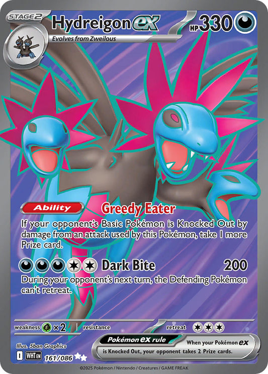 Hydreigon ex 161/086 - POKEMON SCARLET & VIOLET: WHITE FLARE - Pokemon Single Card