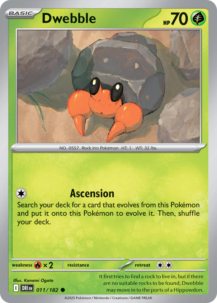 Dwebble 011/182 - POKEMON SCARLET & VIOLET: DESTINED RIVALS - Pokemon Single Card