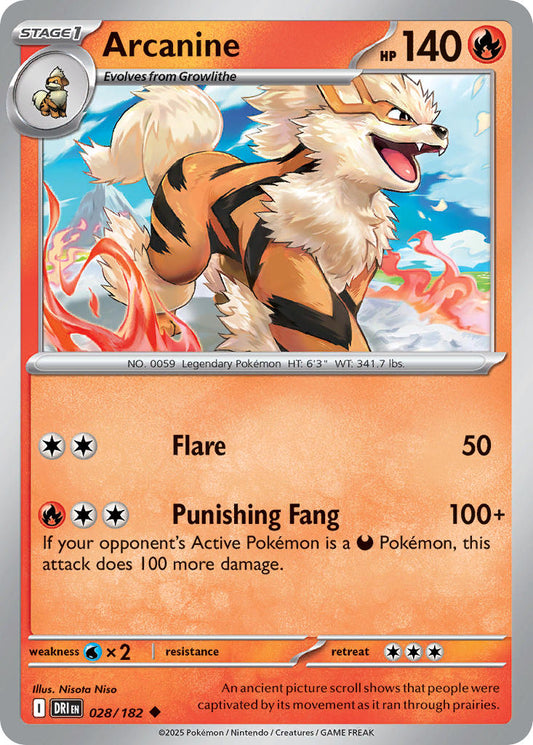 Arcanine 028/182 - POKEMON SCARLET & VIOLET: DESTINED RIVALS