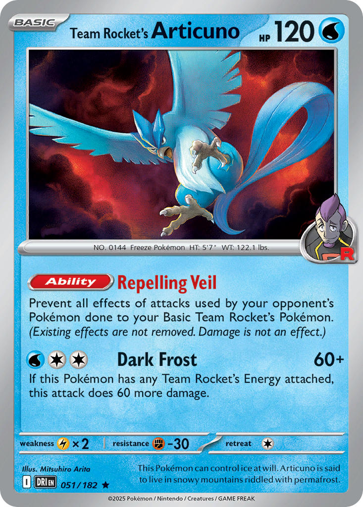 Team Rocket's Articuno 051/182 - POKEMON SCARLET & VIOLET: DESTINED RIVALS - Pokemon Single Card