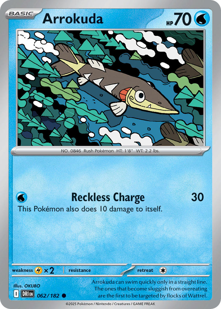 Arrokuda 062/182 - POKEMON SCARLET & VIOLET: DESTINED RIVALS - Pokemon Single Card