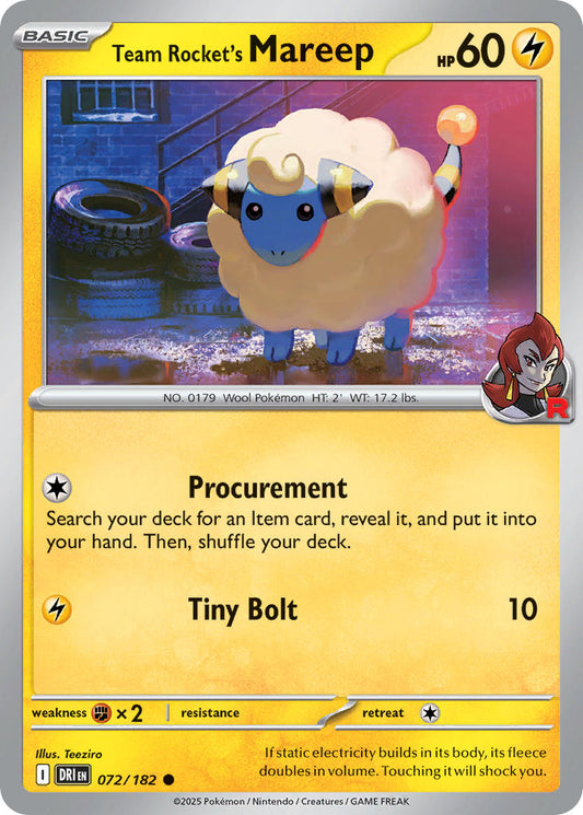 Team Rocket's Mareep 072/182 - POKEMON SCARLET & VIOLET: DESTINED RIVALS