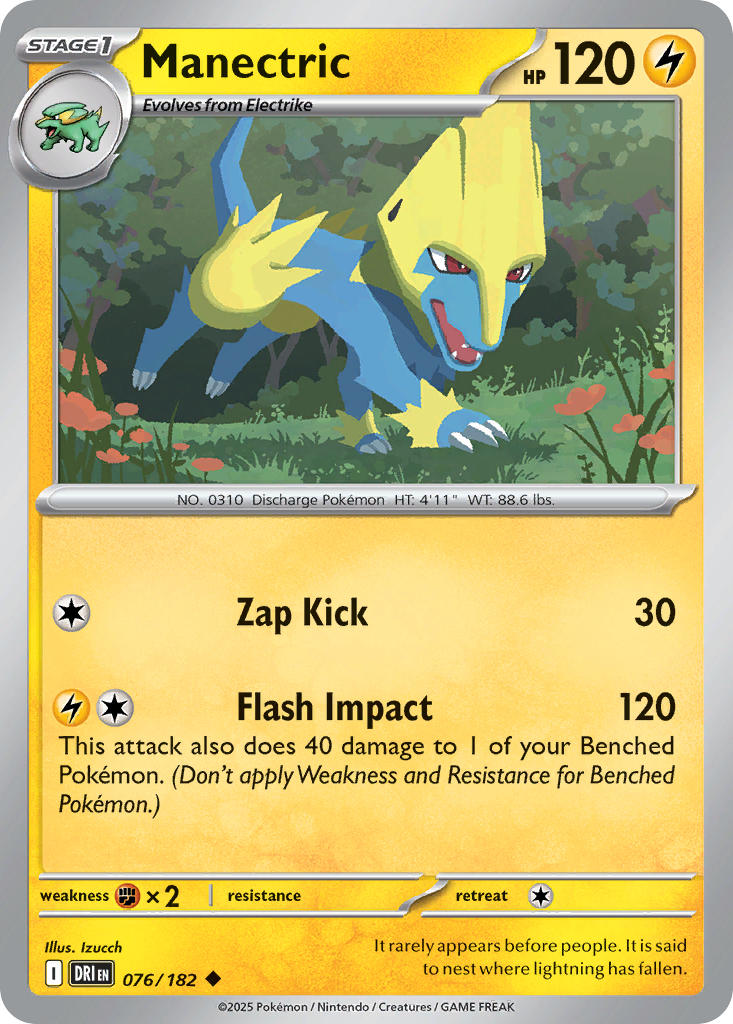 Manectric 076/182 - POKEMON SCARLET & VIOLET: DESTINED RIVALS - Pokemon Single Card