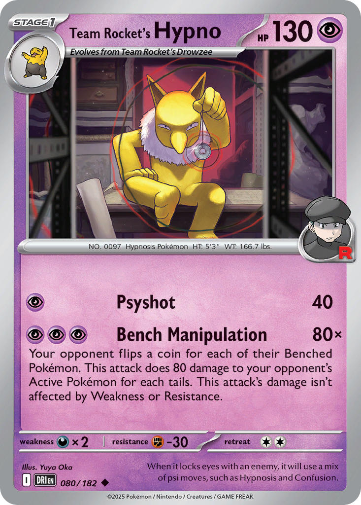 Team Rocket's Hypno 080/182 - POKEMON SCARLET & VIOLET: DESTINED RIVALS