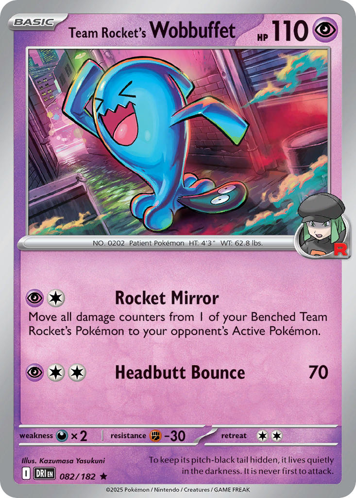Team Rocket's Wobbuffet 082/182 - POKEMON SCARLET & VIOLET: DESTINED RIVALS - Pokemon Single Card