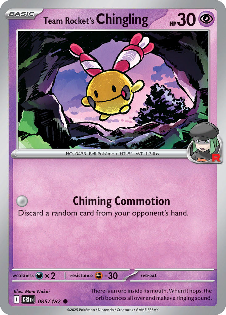 Team Rocket's Chingling 085/182 - POKEMON SCARLET & VIOLET: DESTINED RIVALS - Pokemon Single Card