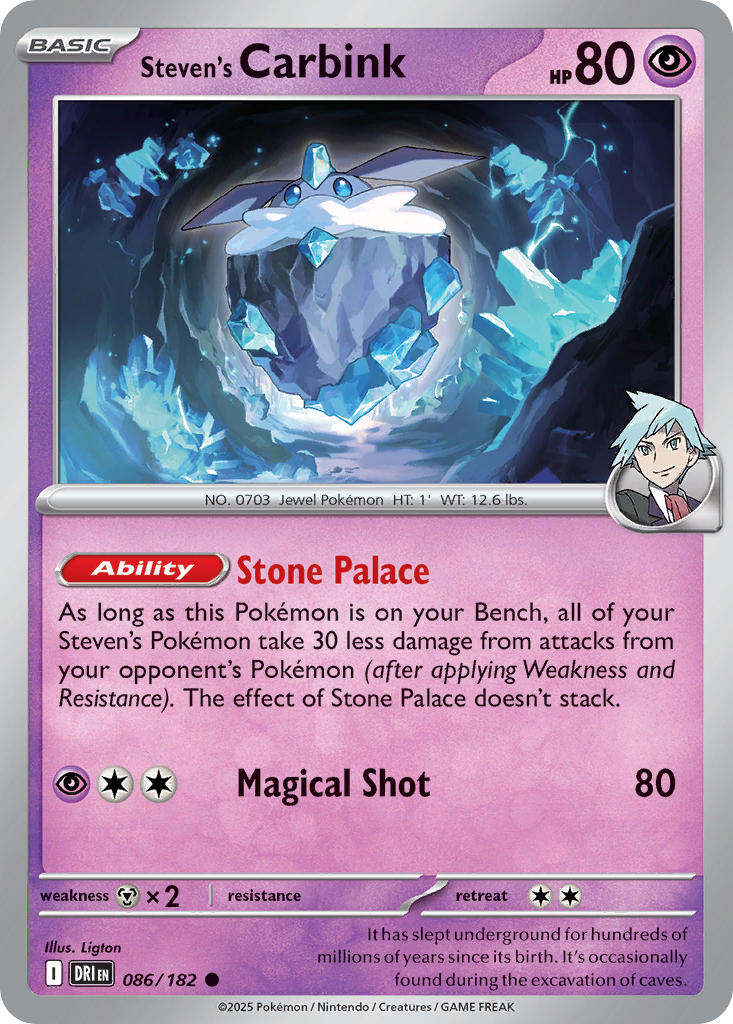 Steven's Carbink 086/182 - POKEMON SCARLET & VIOLET: DESTINED RIVALS - Pokemon Single Card