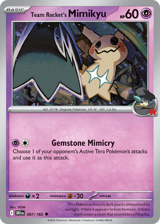 Team Rocket's Mimikyu 087/182 - POKEMON SCARLET & VIOLET: DESTINED RIVALS