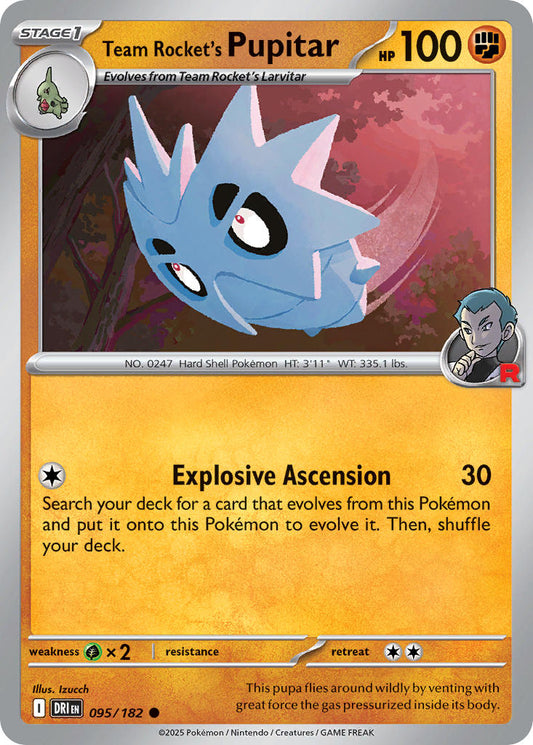 Team Rocket's Pupitar 095/182 - POKEMON SCARLET & VIOLET: DESTINED RIVALS