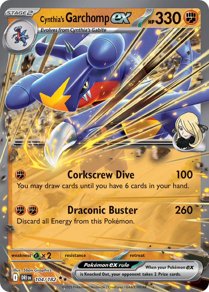 Cynthia's Garchomp ex 104/182 - POKEMON SCARLET & VIOLET: DESTINED RIVALS - Pokemon Single Card