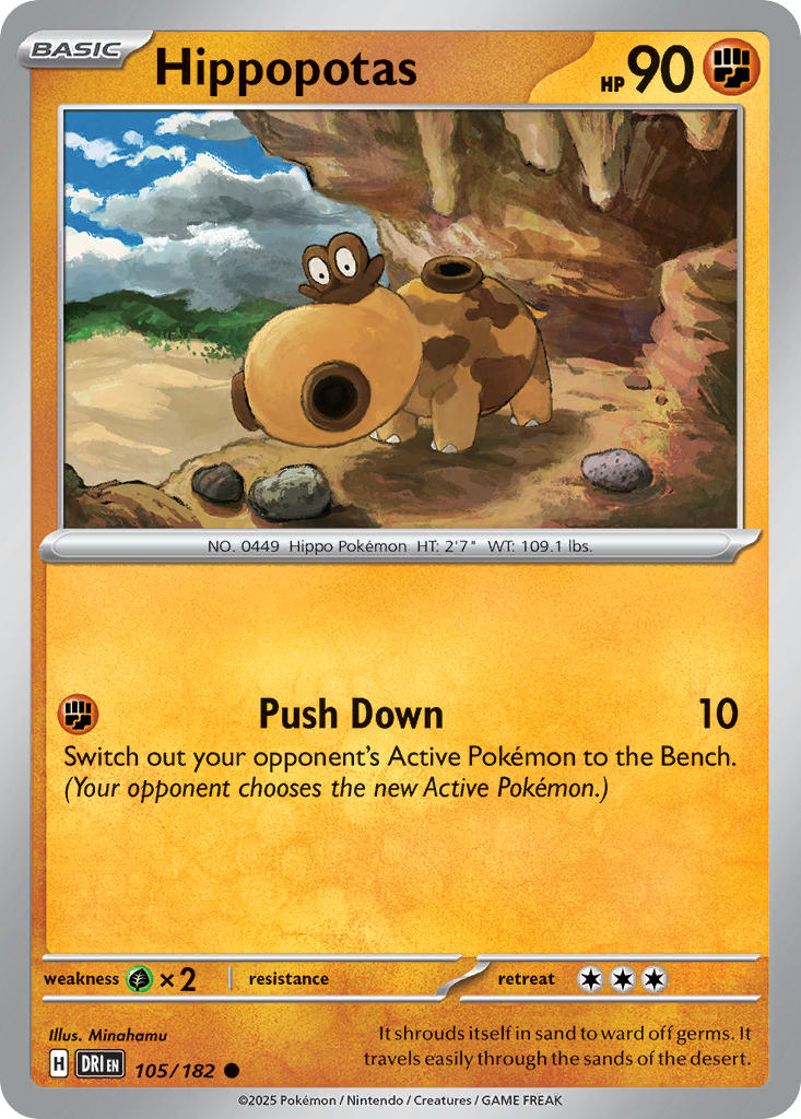 Hippopotas 105/182 - POKEMON SCARLET & VIOLET: DESTINED RIVALS - Pokemon Single Card