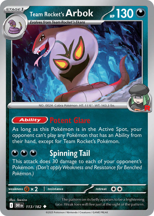 Team Rocket's Arbok 113/182 - POKEMON SCARLET & VIOLET: DESTINED RIVALS