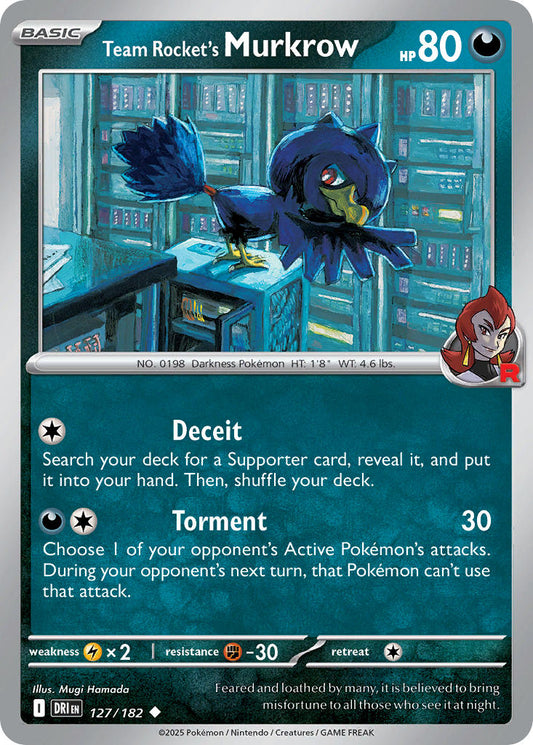 Team Rocket's Murkrow 127/182 - POKEMON SCARLET & VIOLET: DESTINED RIVALS
